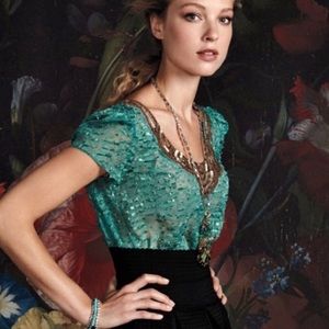 Sachin & Babi Beaded Embellished Teal Top